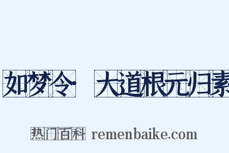 如梦令·大道根元归素是什么意思的图片